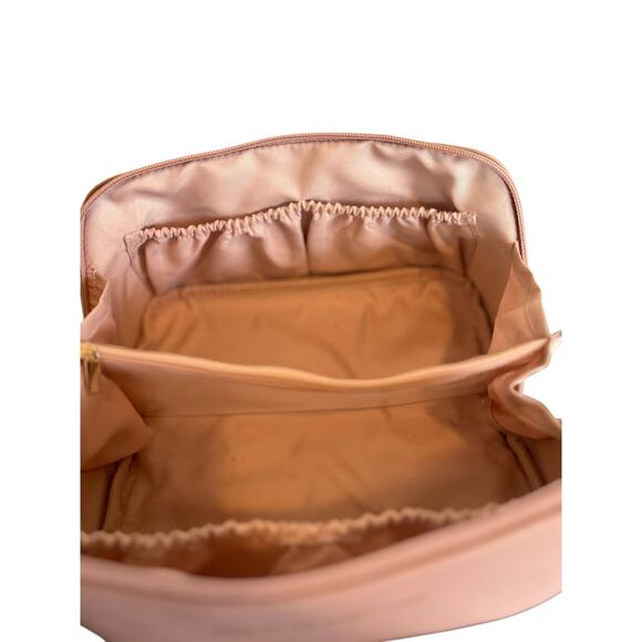 EACMY Travel Makeup Cosmetic Toiletries Waterproof Portable Pouch Open Flat Pink - Picture 7 of 14